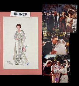 Quincy M.E. movie costume design sketch drawing signed by Judy Truchan