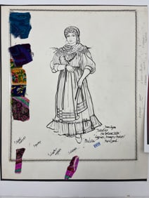 The Wizard movie costume design sketch drawing signed by Judy Truchan