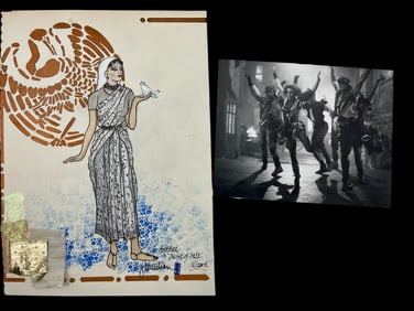 The Wizard movie costume design sketch drawing signed by Judy Truchan