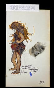 The Wizard movie costume design sketch drawing signed by Judy Truchan