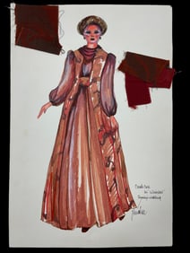 Quincy M.E. movie costume design sketch drawing signed by Judy Truchan