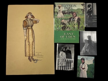 East of Eden movie costume design sketch drawing signed by Judy Truchan