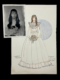 East of Eden movie costume design sketch drawing signed by Judy Truchan