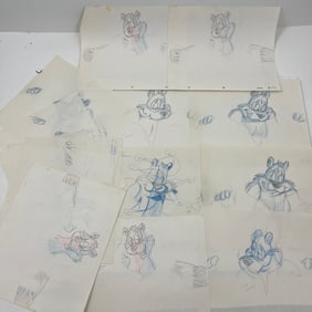 VINTAGE ANIMATION CEL CARTOON PRODUCTION AND DRAWING LOT 14