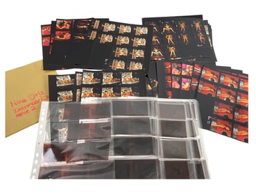 Vintage Photo European French English Model fashion photographer Contact Sheet with negative Pinup