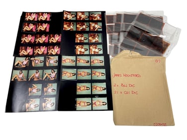 Vintage Photo European French English Model fashion photographer Contact Sheet with negative Pinup