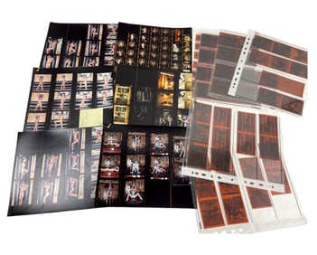 Vintage Photo European French English Model fashion photographer Contact Sheet with negative Pinup