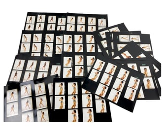 Vintage Photo European French English Model fashion photographer Contact Sheet Pinup Girl