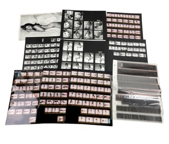 Vintage Photo European French English Model fashion photographer Contact Sheet with negative Pinup