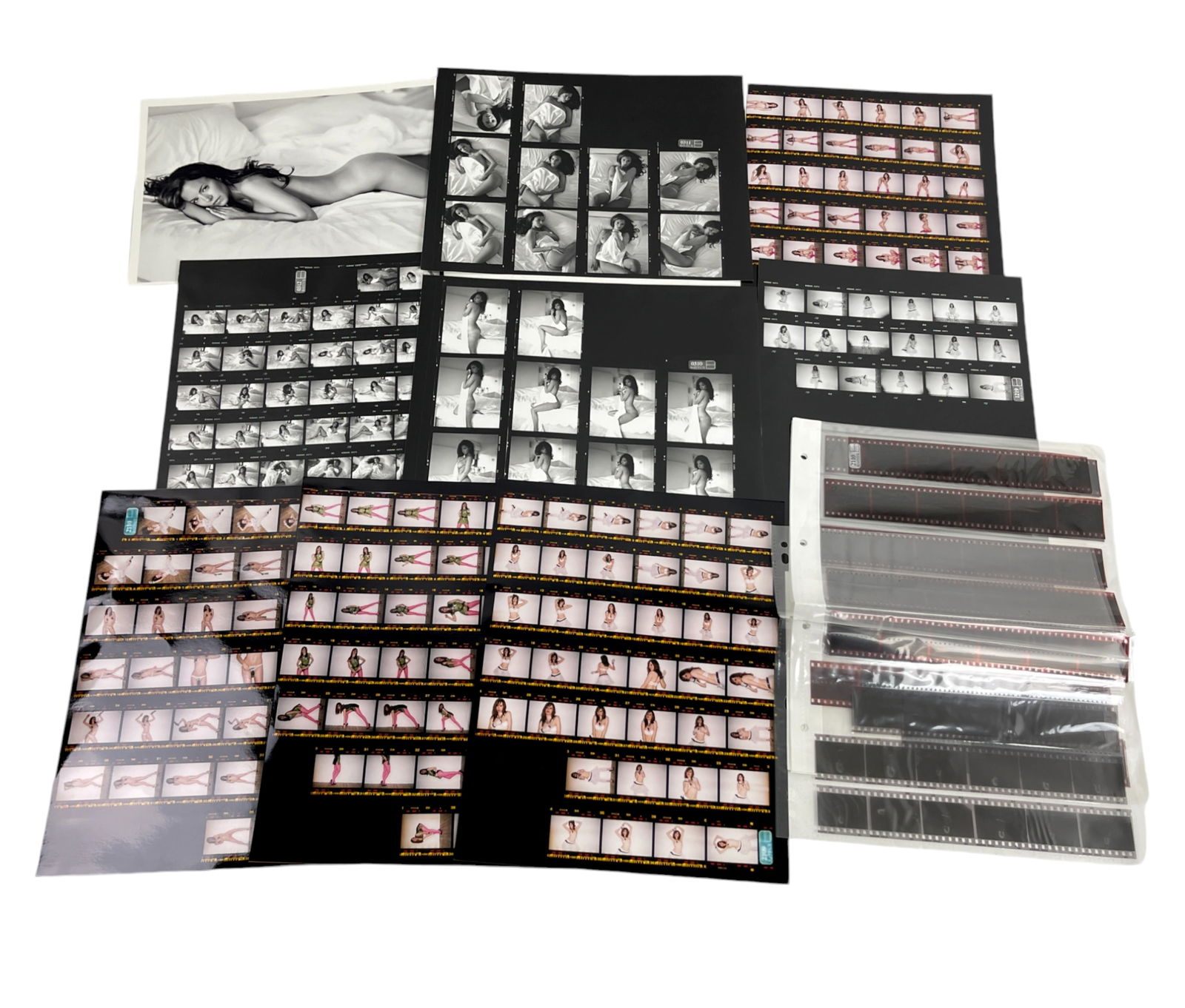 Vintage Photo European French English Model fashion photographer Contact Sheet with negative Pinup (1 of 4)
