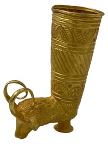 Achaemenid Empire 550 BC Ancient 23k Gold Vessel Deer Cup 45 Grams