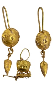 Ancient Roman 23k Gold Earrings