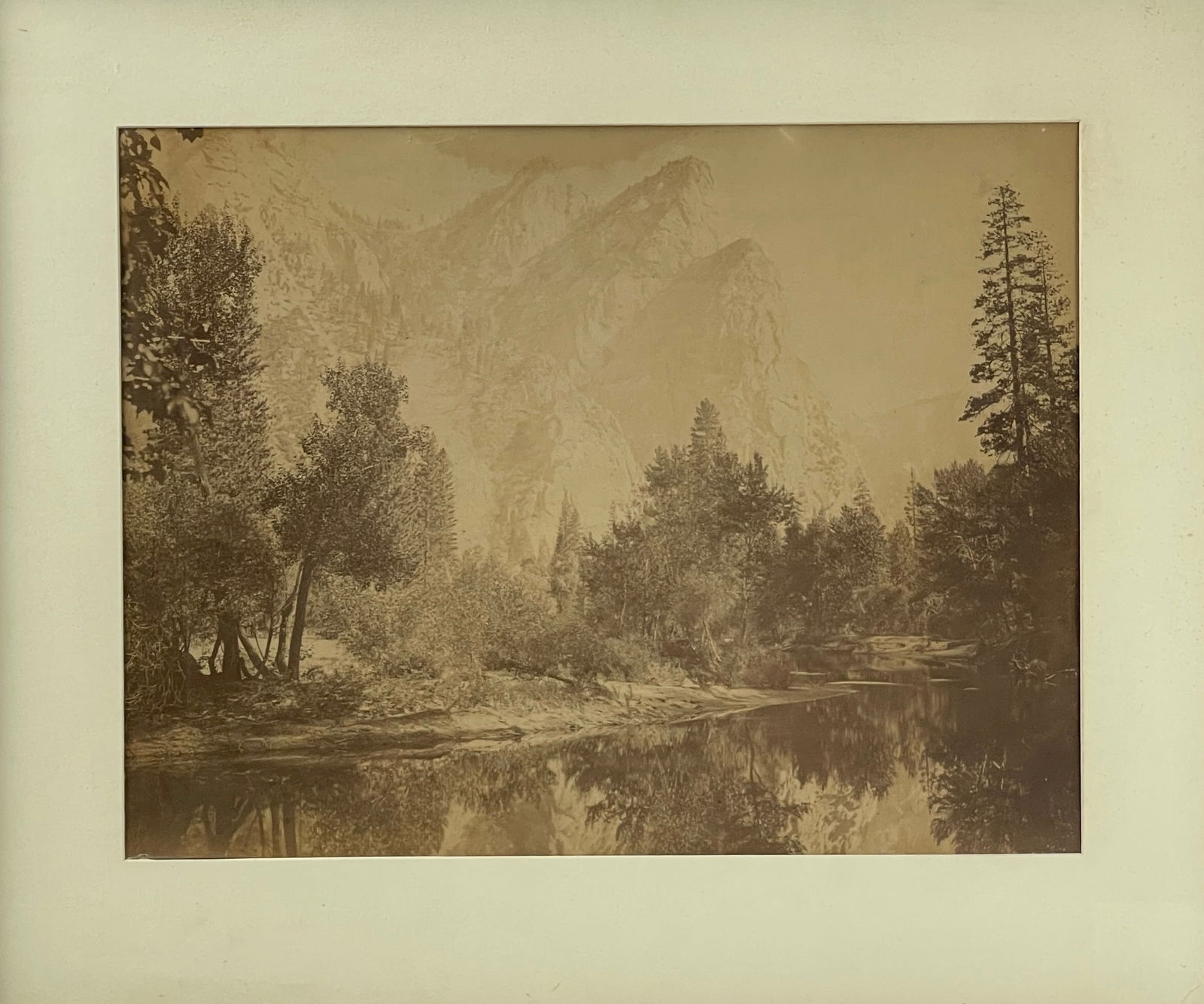Carleton E. Watkins - 1865 Yosemite Valley Albumen Print on Original Mount: Carleton E. Watkins - 1865 Yosemite Valley Albumen Print on Original Mount