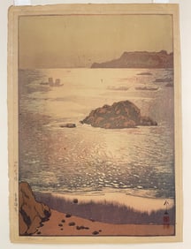 Yoshida Hiroshi (1876-1950) Ohara Beach Woodblock Print