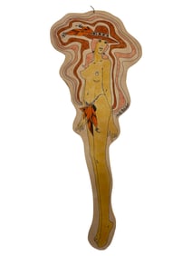 ANDY WARHOL Signed Christmas Ornament Drawing Showgirl Nude Erotic Fashion