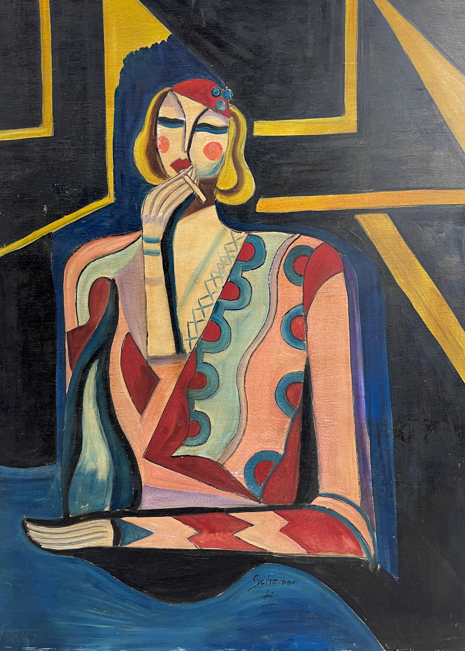 Hugo Scheiber (1873-1950): Women Oil on Board Signed Lower Right: Hugo Scheiber (1873-1950): Women Oil on Board Signed Lower Right