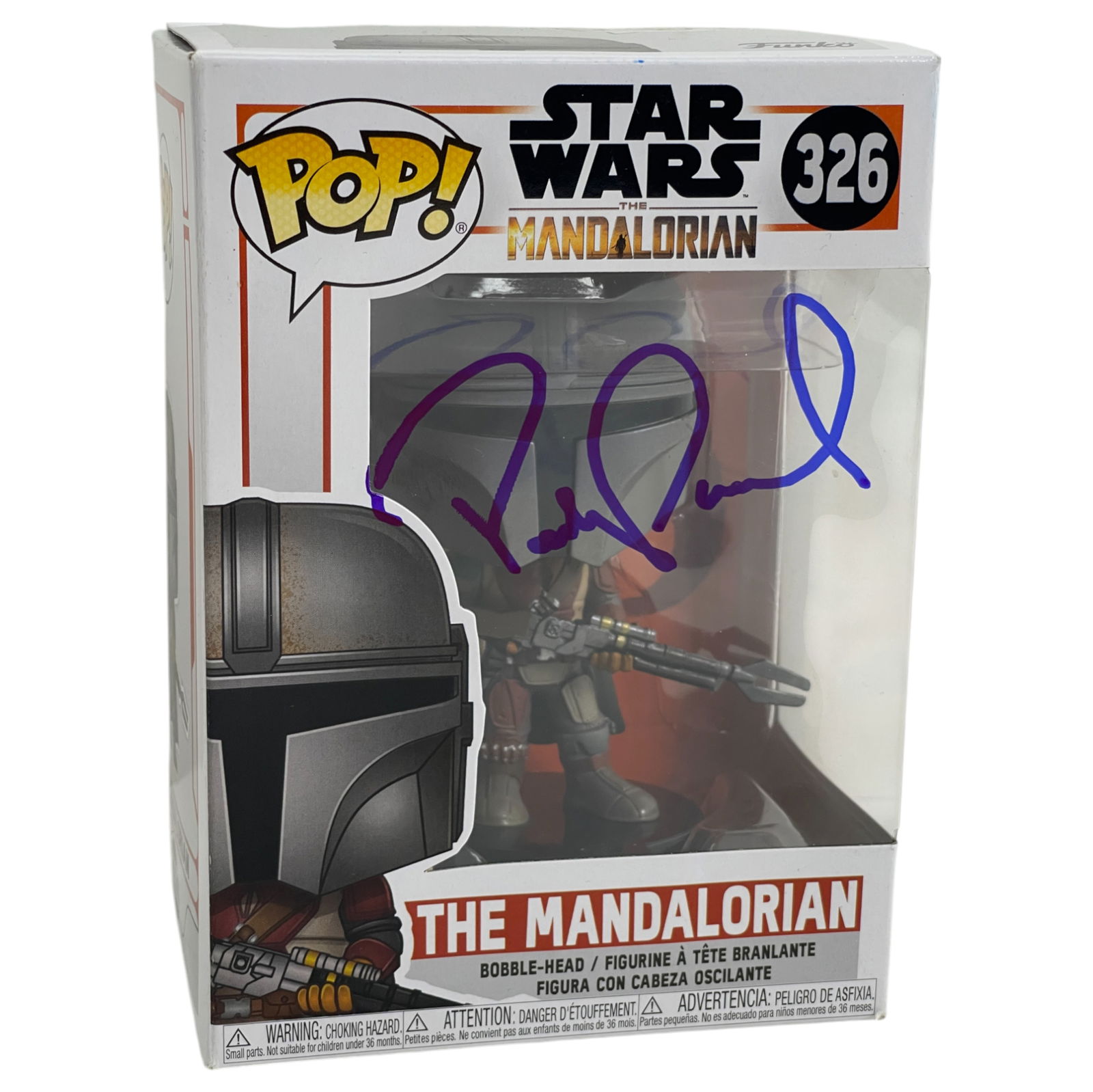 Star Wars The Mandalorian Funko POP! #326 Signed by Pedro Pascal (1 of 4)