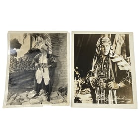 Vintage B&W Rudolph Valentino Movie Set Photographs