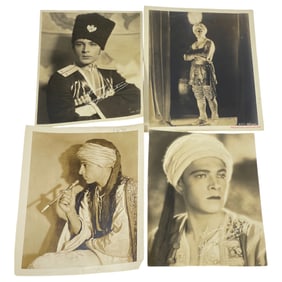 Vintage B&W Rudolph Valentino Movie Set Photographs
