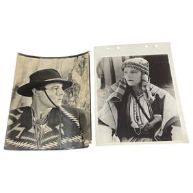 Vintage B&W Rudolph Valentino Movie Set Photographs