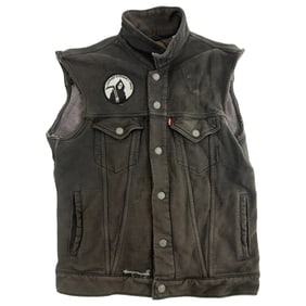 VIntage Discharge 1970s-1980s Punk Rock Band Levi's Vest with Patch