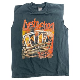 90s Vintage Destruction Sleeveless T Shirt Size M