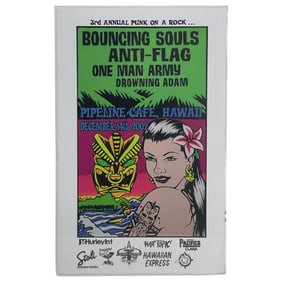 Rare Bouncing Souls Anti-Flag 2002 Psychedelic Concert Poster