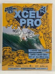 Rare 23Rd Annual Xcel Pro Surfing Poster