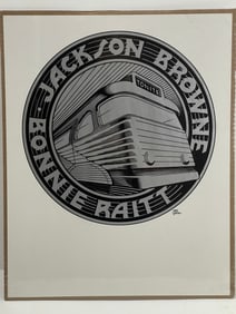 Vintage Jackson Browne And Bonnie Raitt 1974 Original Concert Poster By Rick Griffin