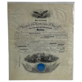 Vintage 1947 Harry S Truman Commission Document Signed By Secretary Of The Navy