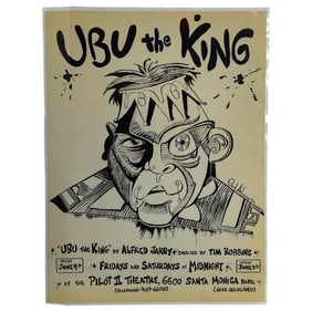 Vintage original Ubu the king pilot theater, Santa Monica advertising poster