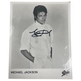 MICHAEL JACKSON Autographed Signed Press Kit Photograph