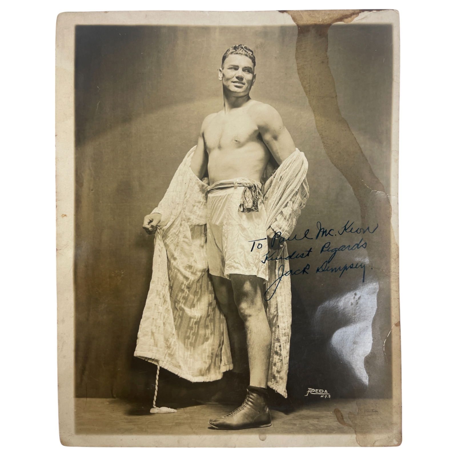 VINTAGE ORIGINAL JACK DEMPSEY AUTOGRAPHED SIGNED PHOTO BOXING (1 of 3)