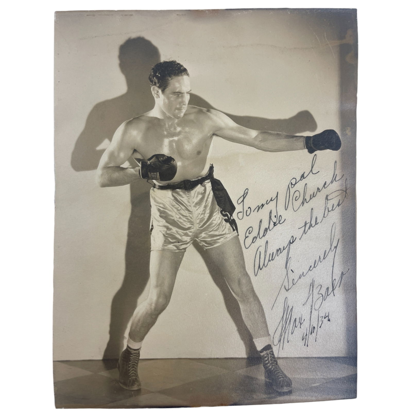 Maximilian Adelbert Baer Sr 1934 Signed Photo BOXING HEAVYWEIGHT CHAMPION (1 of 3)