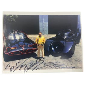 GEORGE BARRIS SIGNED PHOTO OF  BATMOBILE AUTOGRAPH 8x10