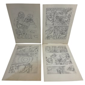 Vintage Comic Book Art Hand Drawing Pencil Sketch Story Board lot 4