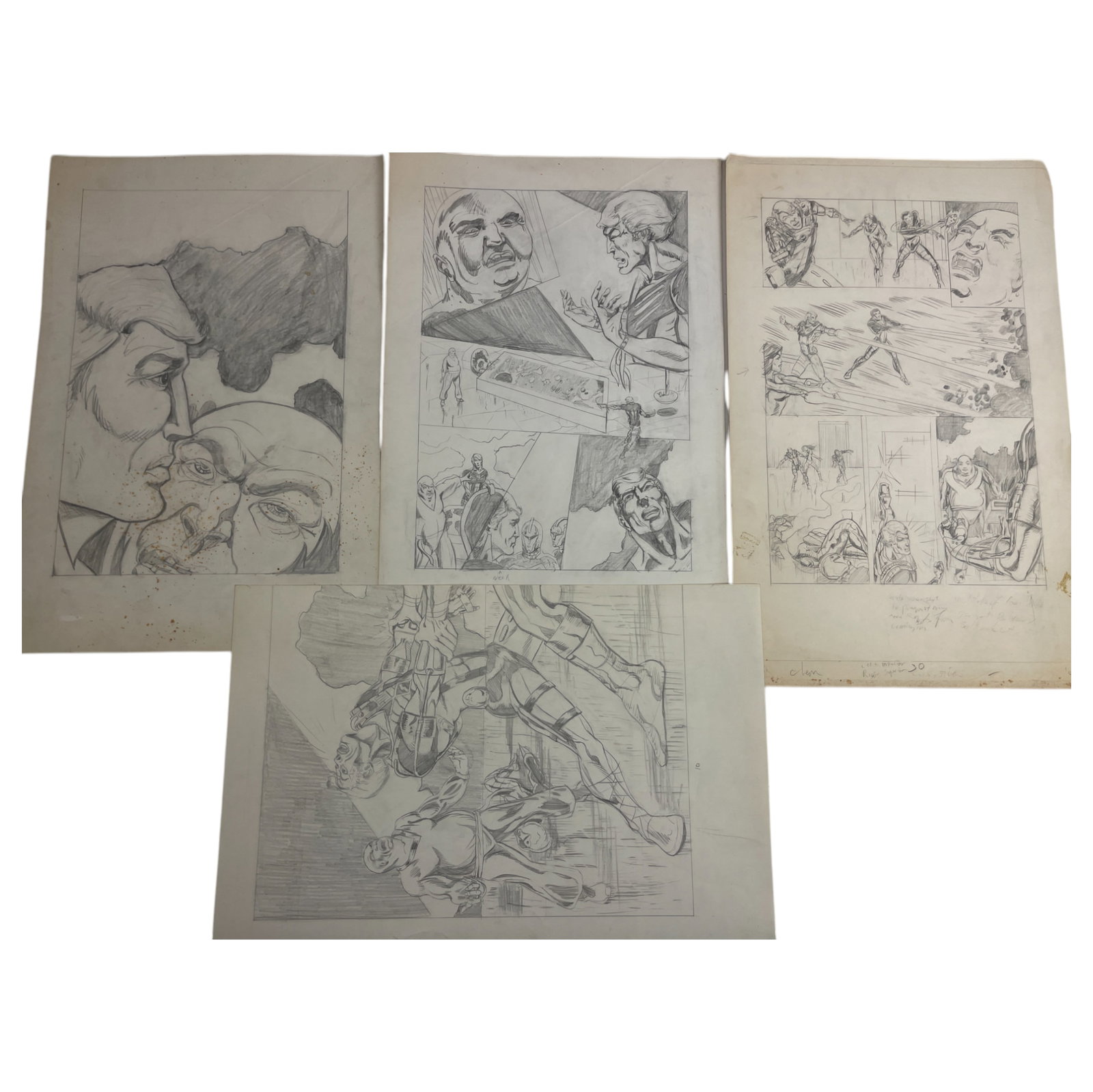 Vintage Comic Book Art Hand Drawing Pencil Sketch Story Board lot 4 (1 of 6)