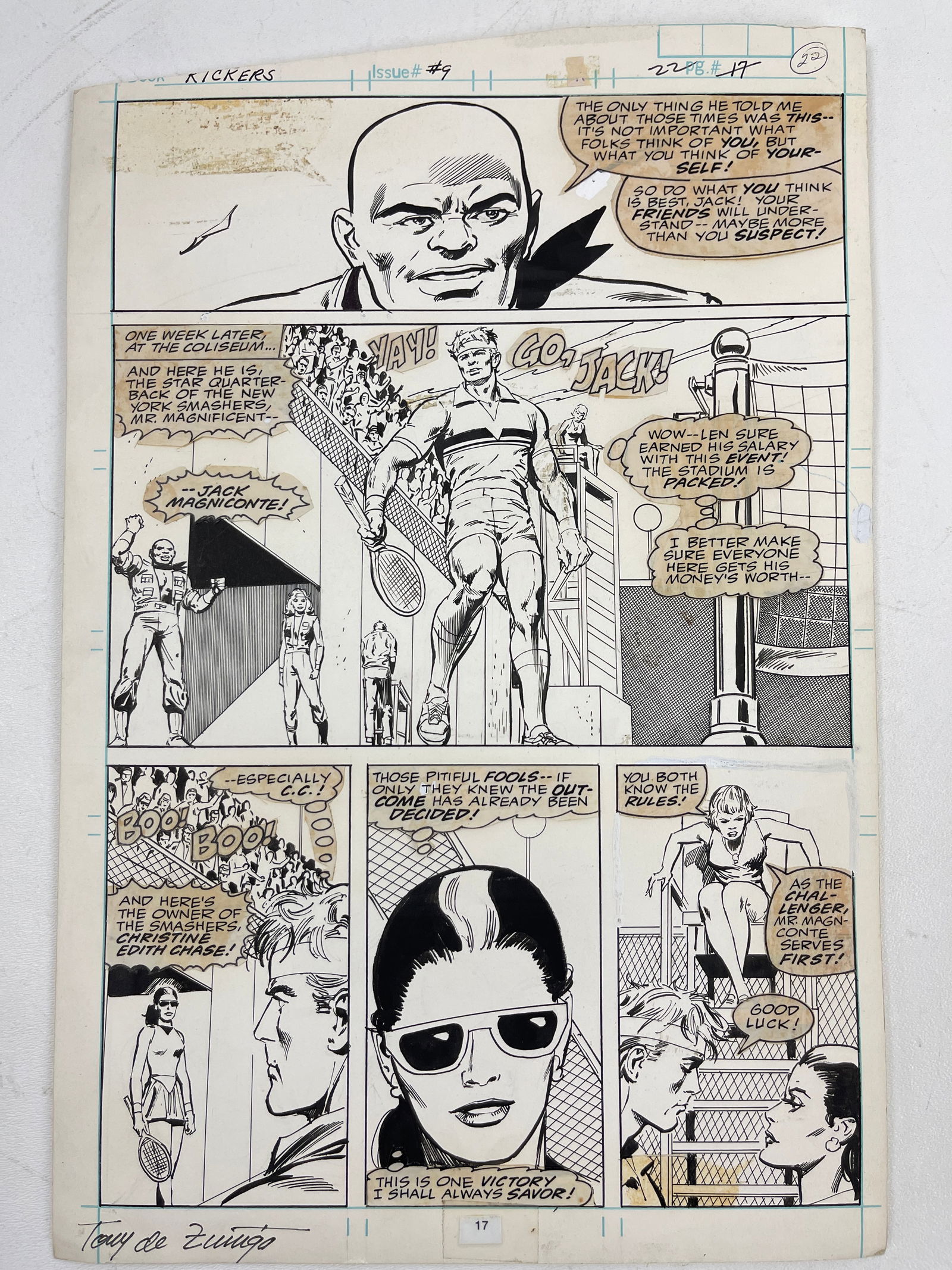 Kickers Inc Original Comic Book Art Drawing Issue Issue # 9 Page # 22 (1 of 6)