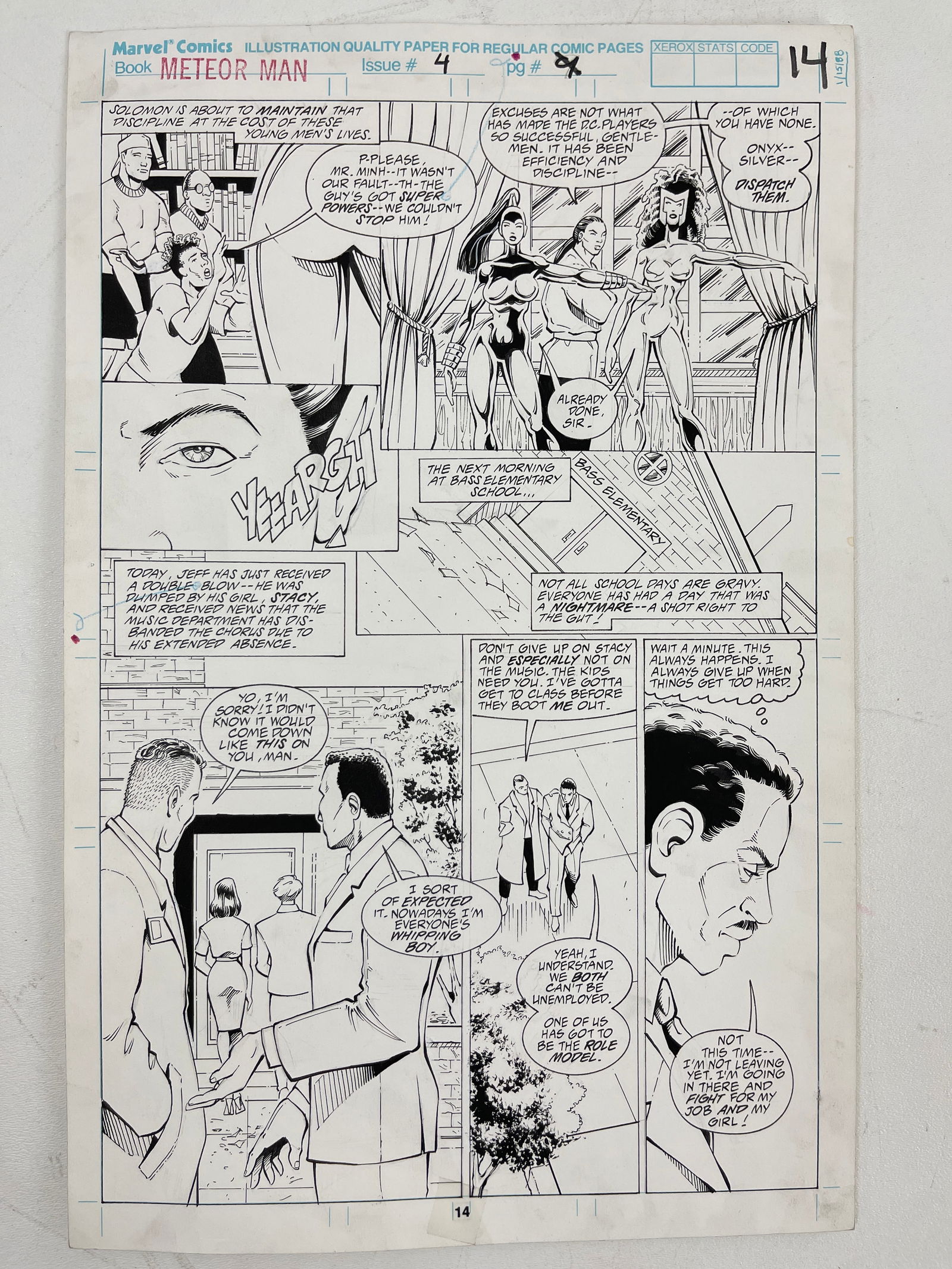 Meteor Man Original Comic Book Art Drawing Issue # 4 Page 14 (1 of 5)