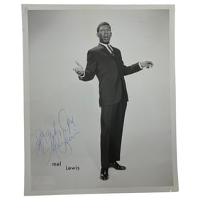 Mel Lewis Signed 8 x 10 B & W Autograph Photo