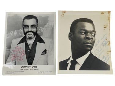Johnny Otis Brock Peters Signed 8 x 10 B & W Autograph Photo