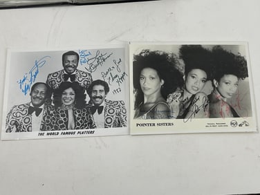The Platters & Pointer Sisters Signed 8 x 10 B & W Autograph Photo