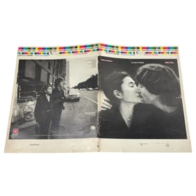 John Lennon Yoko Ono Beatles Double Fantasy 1980 Original Album Record Cover Printers Poof Poster