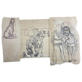 The Villain 1979 Arnold Schwarzenegger Storyboard Production Illustration Art Lot