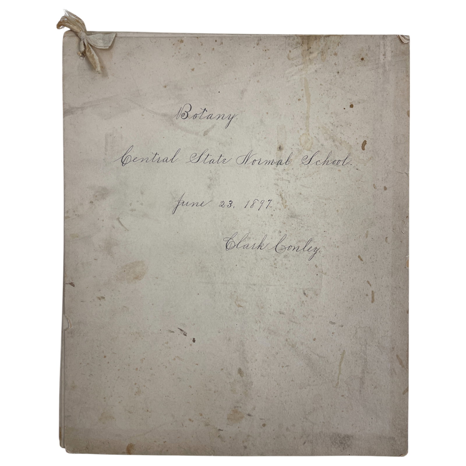 Antique Rare Book Hand Write Botany Central State Formal School 1897 Clark Conley Book with Plants (1 of 5)