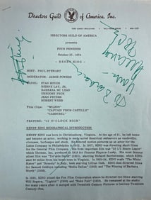 Directors Guild of America  Eldred Gregory Peck American actor Henry King Four Pioneers signed