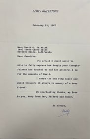 Lewis Milestone Typed Letter Signed 1967