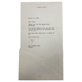 Jerry Lewis Typed Letter Autograph 1965