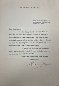 Fredric March American actor Typed Letter Signed