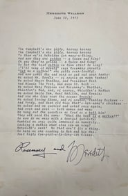 MEREDITH AND ROSEMARY WILLSON AUTOGRAPH LETTER SIGNED
